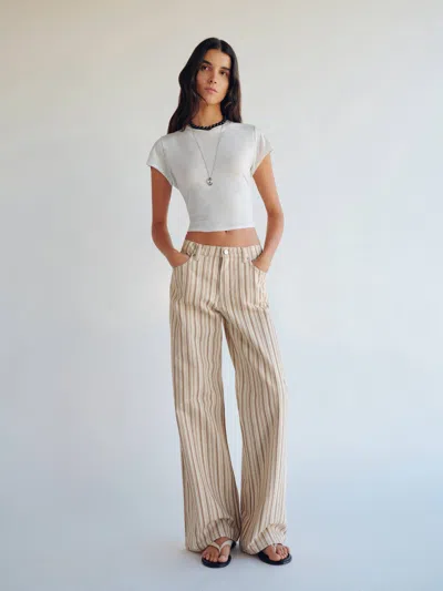 Reformation Cary Low Rise Slouchy Wide Leg Jeans Denim 32 In Multi