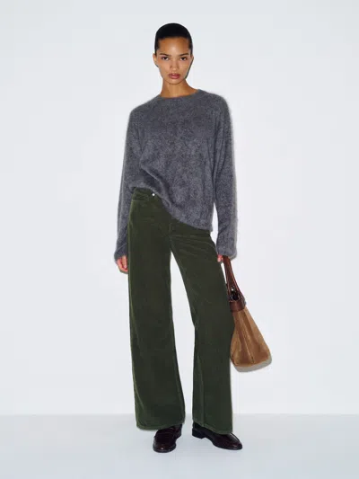 Reformation Cary Low Rise Slouchy Wide Leg Jeans Green Denim 23 In Multi