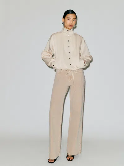 Reformation Cary Low Rise Slouchy Wide Leg Jeans Natural Denim 34 In Neutral