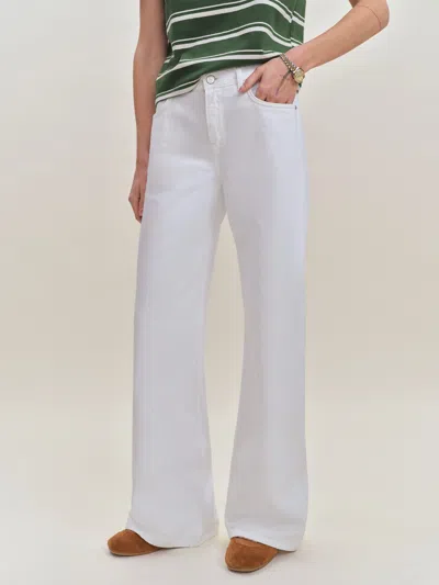 Reformation Cary Low Rise Slouchy Wide Leg Jeans In Optic White