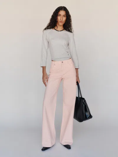 Reformation Cary Low Rise Slouchy Wide Leg Jeans Pink Denim 23