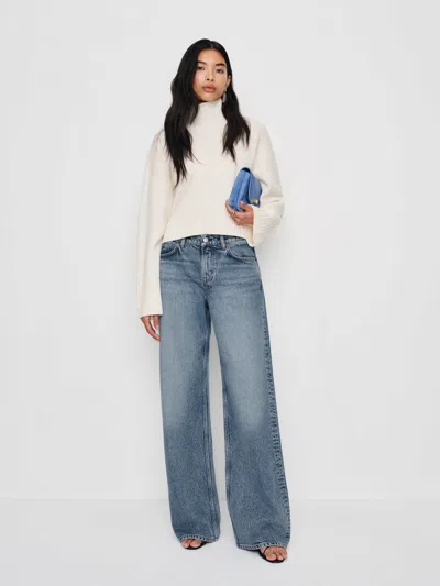 Reformation Cary Low Rise Slouchy Wide Leg Jeans In Blue