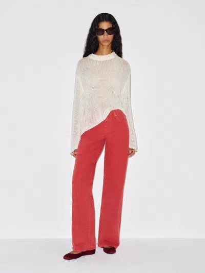 Reformation Cary Low Rise Slouchy Wide Leg Jeans Red Denim 23