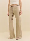 Shop Reformation Cary Low Rise Slouchy Wide Leg Jeans In Sand Dollar
