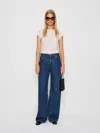 Reformation Cary Low Rise Slouchy Wide Leg Short Jeans In Blue