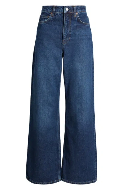 Reformation Cary Slouchy High Rise Wide Leg Jeans In Blue