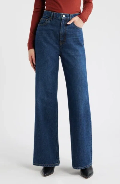 Reformation Cary Slouchy High Rise Wide Leg Jeans In Black