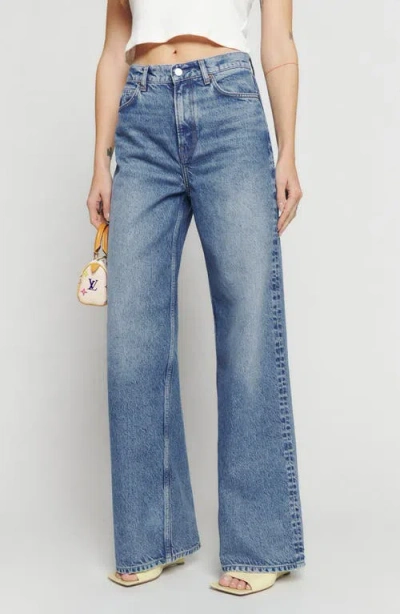 Reformation Cary Slouchy Low Rise Wide Leg Jeans In Colorado