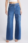 Reformation Cary Belted Cargo High Rise Slouchy Jeans Prior In Prior