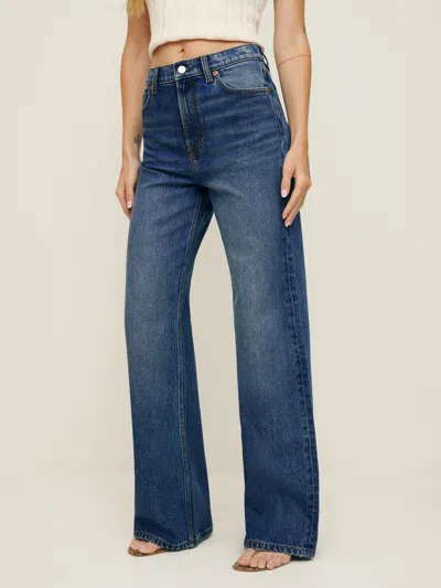 Reformation Cary Stretch High Rise Slouchy Wide Leg Jeans In Icarian