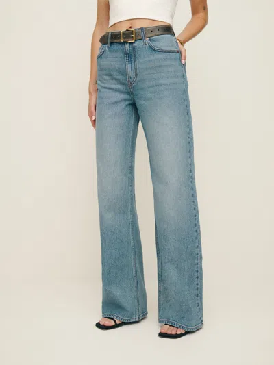 Reformation Cary Stretch High Rise Slouchy Wide Leg Jeans In Malta
