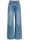 Reformation Cary High Rise Wide Leg Cropped Jeans In Blue