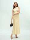 Reformation Casette Silk Dress Blonde In Blonde