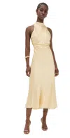 Reformation Casette Silk Dress Blonde In Neutral