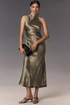 Reformation Casette Silk Midi Dress In Green