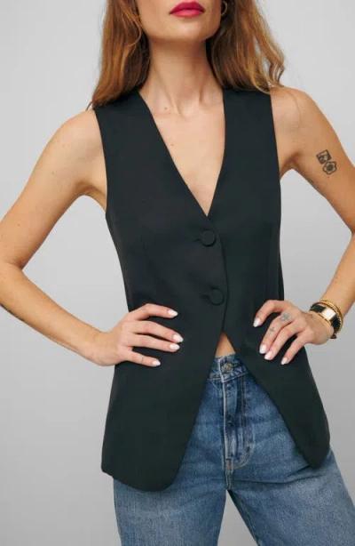 Reformation Casey Vest In Black