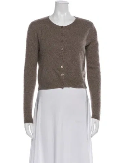 Pre-owned Reformation Cashmere Bateau Neckline Crop Top In Neutral