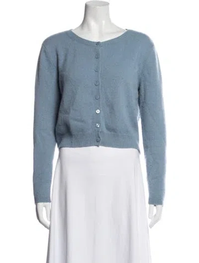 Pre-owned Reformation Cashmere Bateau Neckline Sweater In Blue