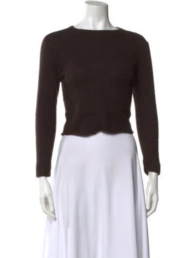Pre-owned Reformation Cashmere Bateau Neckline Sweater In Brown
