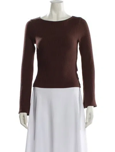 Pre-owned Reformation Cashmere Bateau Neckline Sweater In Brown