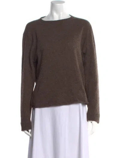 Pre-owned Reformation Cashmere Bateau Neckline Sweater In Brown
