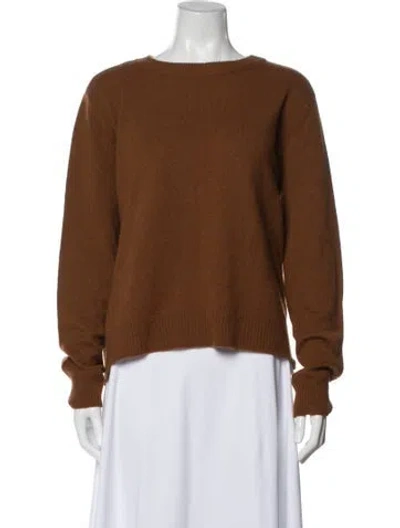 Pre-owned Reformation Cashmere Bateau Neckline Sweater In Brown
