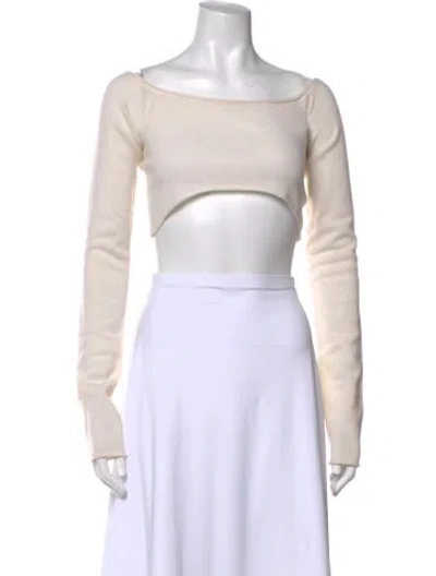 Pre-owned Reformation Cashmere Bateau Neckline Sweater In Neutral