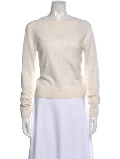 Pre-owned Reformation Cashmere Bateau Neckline Sweater In Neutrals