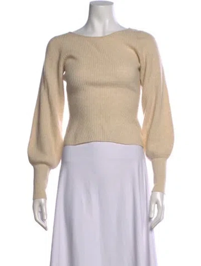 Pre-owned Reformation Cashmere Bateau Neckline Sweater In Neutrals