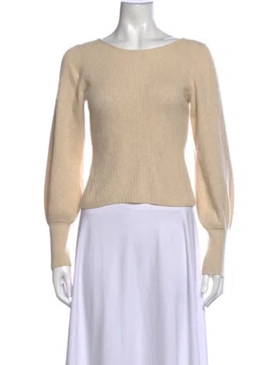 Pre-owned Reformation Cashmere Bateau Neckline Sweater In Neutrals