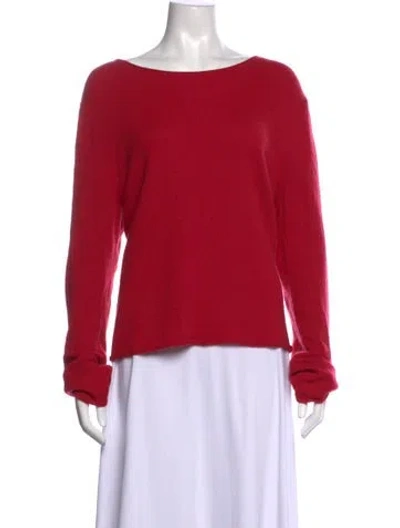 Pre-owned Reformation Cashmere Bateau Neckline Sweater In Red