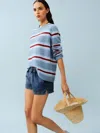Reformation Cashmere Boyfriend Sweater Bluebell Multi Stripe
