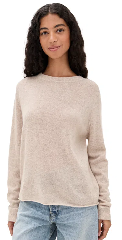 Reformation Cashmere Boyfriend Sweater Barley In White