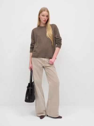 Reformation Cashmere Boyfriend Sweater Brown Small