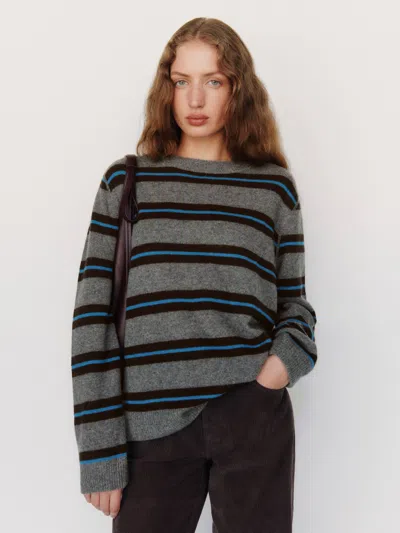 Reformation Cashmere Boyfriend Sweater Grey Xs In Gray