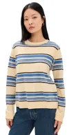 Reformation Cashmere Boyfriend Sweater In Parmesan Multi Stripe