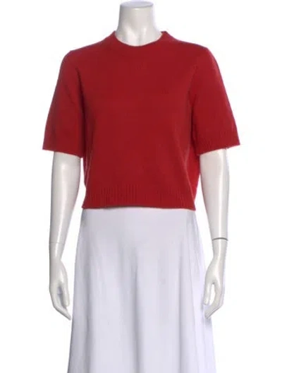 Pre-owned Reformation Cashmere Crew Neck Crop Top In Red