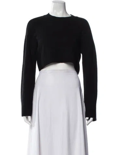 Pre-owned Reformation Cashmere Crew Neck Sweater In Black