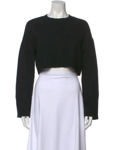 Pre-owned Reformation Cashmere Crew Neck Sweater In Black