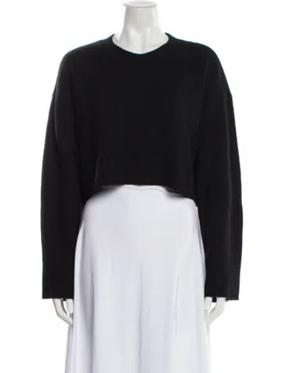 Pre-owned Reformation Cashmere Crew Neck Sweater In Black