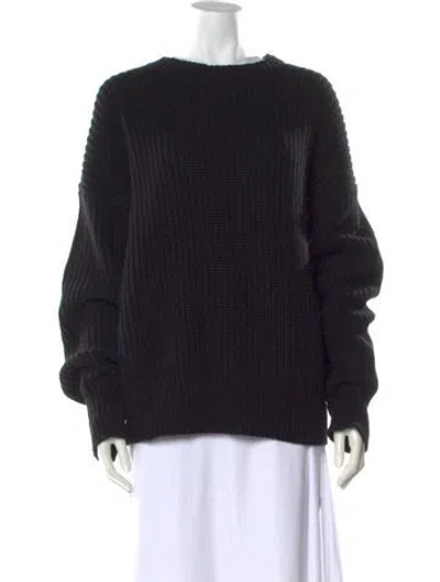 Pre-owned Reformation Cashmere Crew Neck Sweater In Black