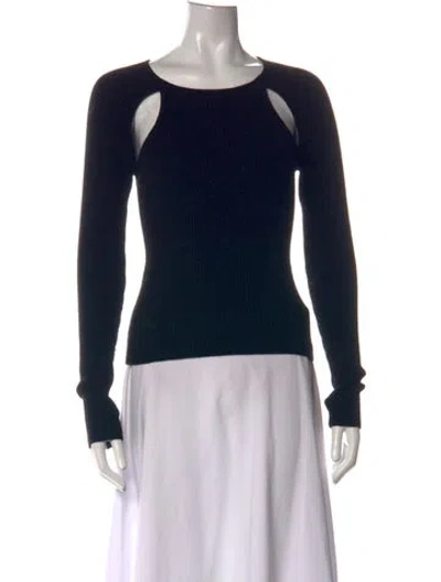 Pre-owned Reformation Cashmere Crew Neck Sweater In Black