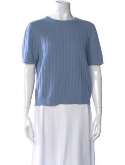 Pre-owned Reformation Cashmere Crew Neck Sweater In Blue