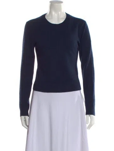 Pre-owned Reformation Cashmere Crew Neck Sweater In Blue