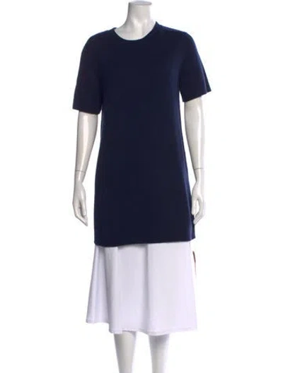 Pre-owned Reformation Cashmere Crew Neck Sweater In Blue