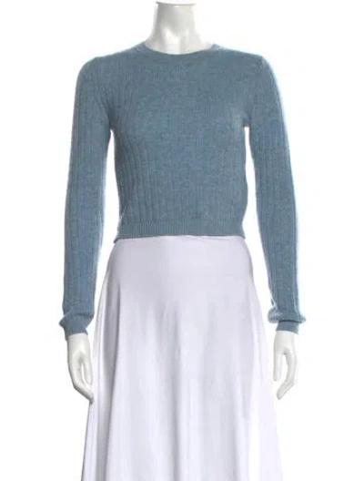 Pre-owned Reformation Cashmere Crew Neck Sweater In Blue