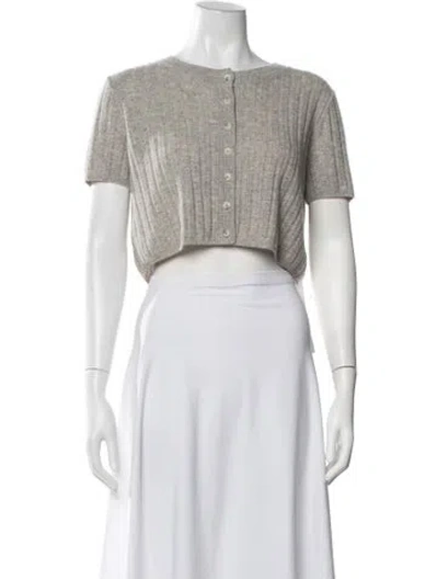 Pre-owned Reformation Cashmere Crew Neck Sweater In Gray