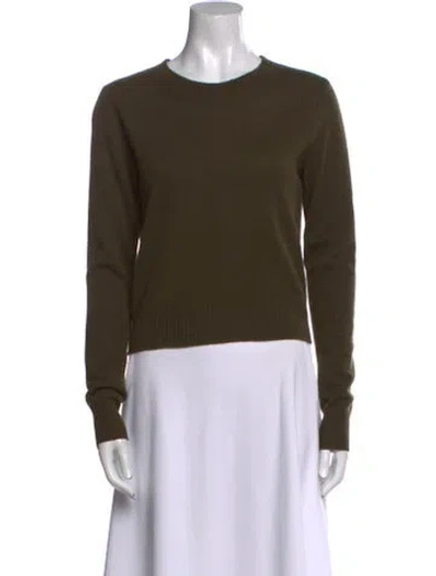 Pre-owned Reformation Cashmere Crew Neck Sweater In Green