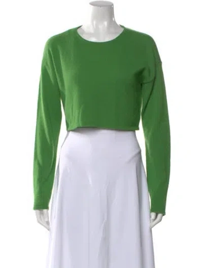 Pre-owned Reformation Cashmere Crew Neck Sweater In Green