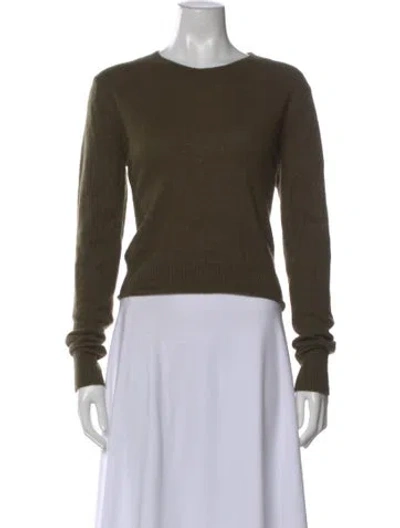 Pre-owned Reformation Cashmere Crew Neck Sweater In Green